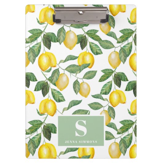 Lemon Season | MIT MONOGRAMM Klemmbrett (Vorderseite)