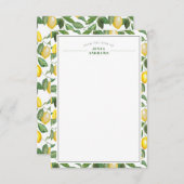 Lemon Season | Schreibtischkorrespondenz Mitteilungskarte (Vorne/Hinten)
