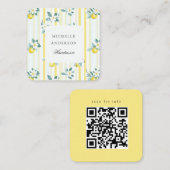 Lemon Shabby Chic Vintage Florales Brautbad Quadratische Visitenkarte (Vorne/Hinten)