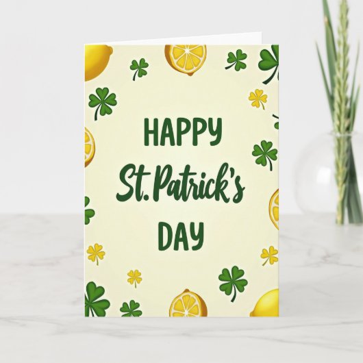 Lemon Shamrock Musterkarte Karte (Vorderseite)