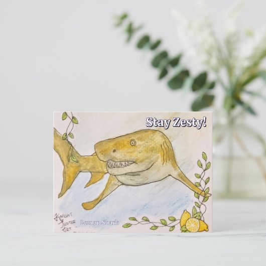 Lemon Shark Postkarte (Stehend Vorderseite)