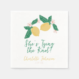 Lemon She's Tying the Knot Bridal Shower Serviette