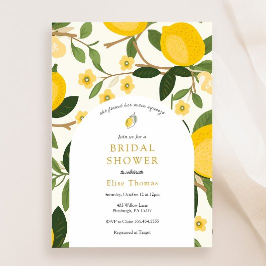 Lemon sie fand ihr Haupt-Squeeze-Brautparty Einladung