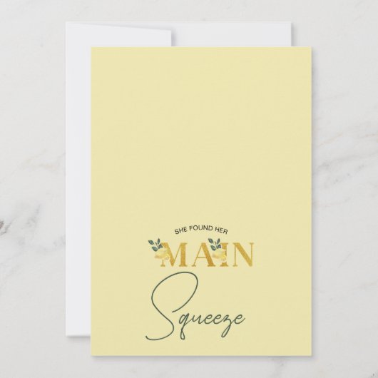 Lemon sie fand ihr Haupt-Squeeze-Brautparty Einladung (Rückseite)