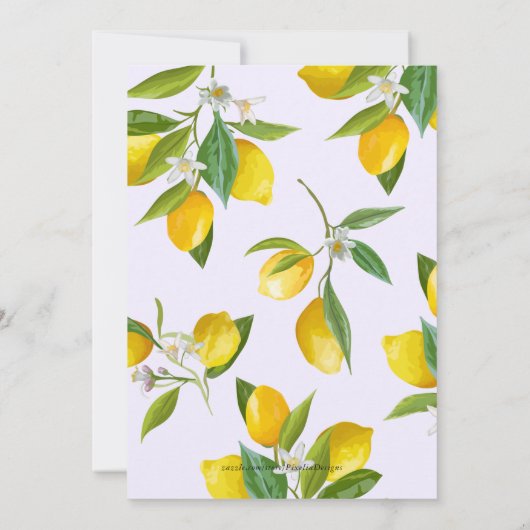 Lemon Sie fand ihr wichtigstes Brautparty Einladung (Rückseite)