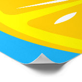 Lemon Simple Yellow Blue Modern Fruit Illustration Poster (Ecke)