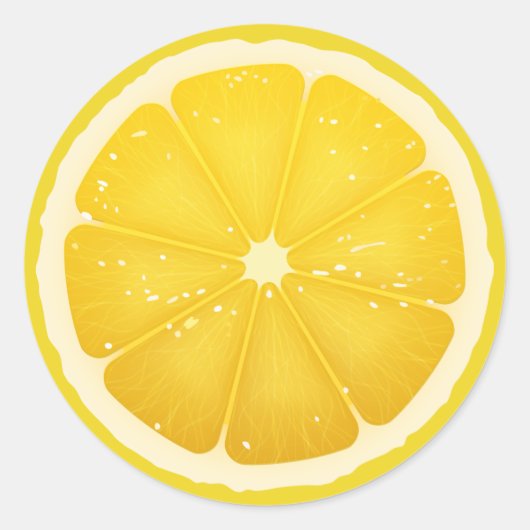 Lemon Slice Classic Round Sticker (Vorderseite)