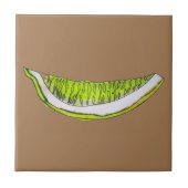 Lemon Slice Frucht Aquarellbild Fliese (Vorderseite)
