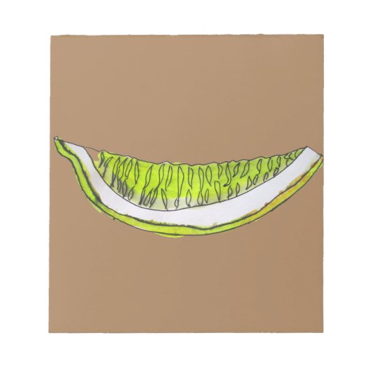 Lemon Slice Frucht Aquarellbild Notizblock (Vorderseite)