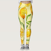 Lemon Slice Frucht gelb Gemustert | LEGGINGS (Vorderseite)
