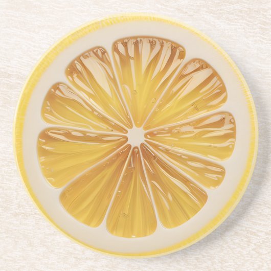 Lemon Slice Fruchtsaft Getränkeuntersetzer (Vorne)