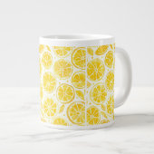 Lemon Slice Full Pattern Bright Yellow Kitchen Mug Jumbo-Tasse (Vorderseite Rechts)
