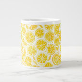 Lemon Slice Full Pattern Bright Yellow Kitchen Mug Jumbo-Tasse (Vorderseite)