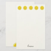 Lemon Slice gelb Fruchtmuster Briefpapier (Vorne/Hinten)