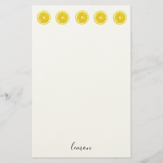 Lemon Slice gelb Fruchtmuster Briefpapier (Vorderseite)