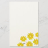 Lemon Slice gelb Fruchtmuster Briefpapier (Rückseite)