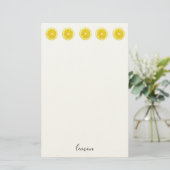 Lemon Slice gelb Fruchtmuster Briefpapier (Stehend Vorderseite)