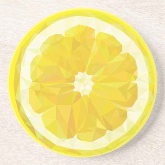 Lemon Slice Geometric Design Fruit Getränkeuntersetzer (Vorne)