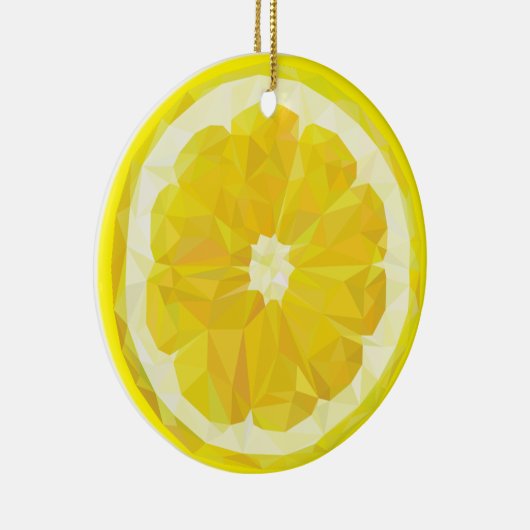 Lemon Slice Geometric Design Fruit  Keramik Ornament (Rechts)