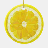 Lemon Slice Geometric Design Fruit  Keramik Ornament (Hinten)