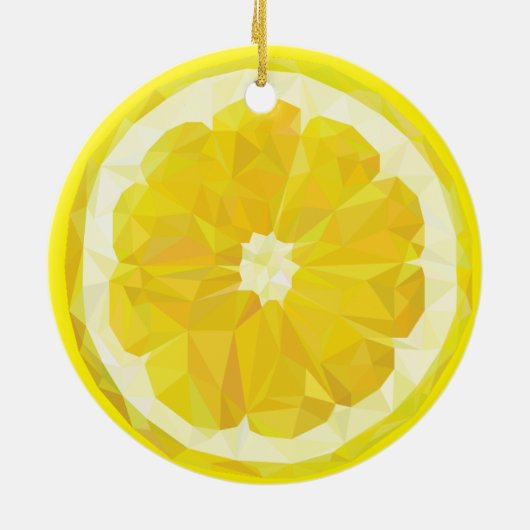 Lemon Slice Geometric Design Fruit  Keramik Ornament (Hinten)