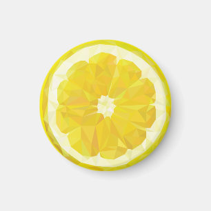 Lemon Slice Geometric Design Fruit Magnet