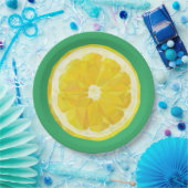 Lemon Slice Geometric Design Fruit Pappteller (Party)
