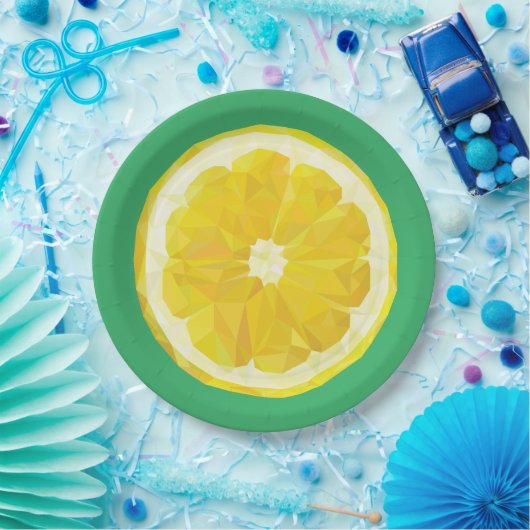 Lemon Slice Geometric Design Fruit Pappteller (Party)