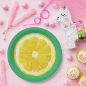 Lemon Slice Geometric Design Fruit Pappteller (Party)