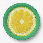 Lemon Slice Geometric Design Fruit Pappteller (Vorderseite)