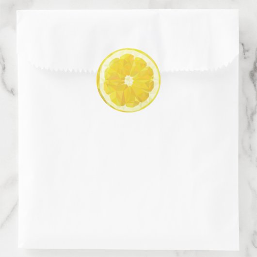 Lemon Slice Geometric Design Fruit Runder Aufkleber (Tasche)