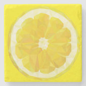 Lemon Slice Geometric Design Fruit Steinuntersetzer (Vorderseite)