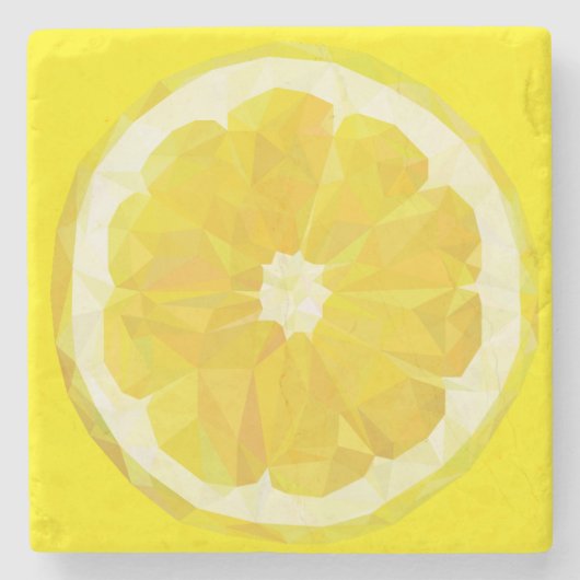 Lemon Slice Geometric Design Fruit Steinuntersetzer (Vorderseite)