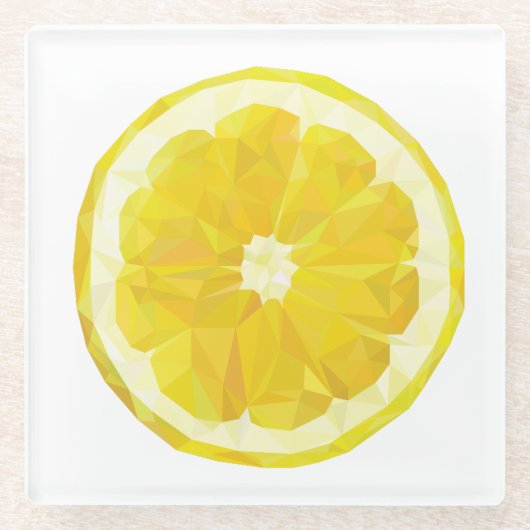 Lemon Slice Geometric Design Glasuntersetzer (Vorderseite)