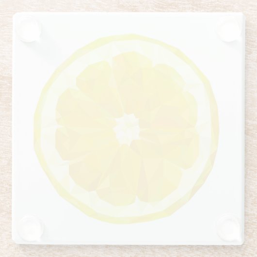 Lemon Slice Geometric Design Glasuntersetzer (Rückseite)
