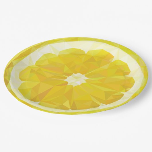 Lemon Slice Geometric Design Pappteller (Schrägansicht)