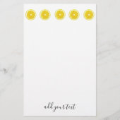 Lemon Slice Geometric Yellow fruit Briefpapier (Vorderseite)