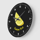 Lemon Slice Große Wanduhr (Winkel)
