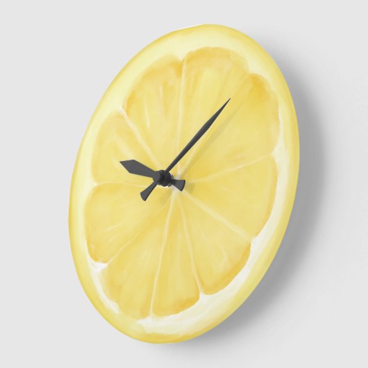 Lemon Slice Große Wanduhr (Winkel)