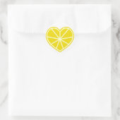 Lemon Slice Heart Runder Aufkleber (Tasche)