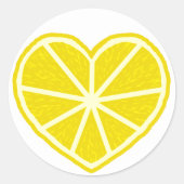 Lemon Slice Heart Runder Aufkleber (Vorderseite)