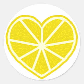 Lemon Slice Heart Runder Aufkleber