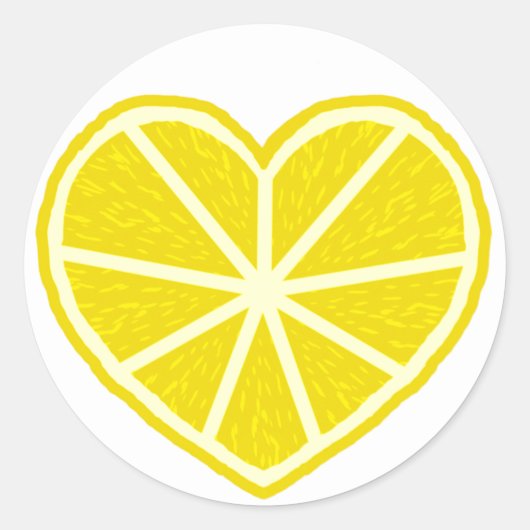 Lemon Slice Heart Runder Aufkleber (Vorderseite)