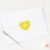 Lemon Slice Heart Runder Aufkleber (Umschlag)