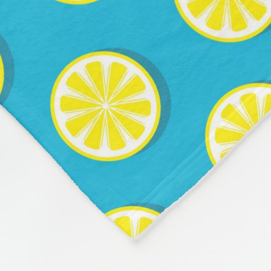 Lemon Slice Muster Blue Fleece Blanket (Ecke)
