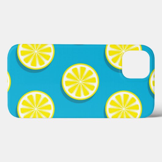 Lemon Slice Muster iPhone Case (Rückseite (Horizontal))