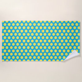Lemon Slice Pattern auf Blue Strandtuch