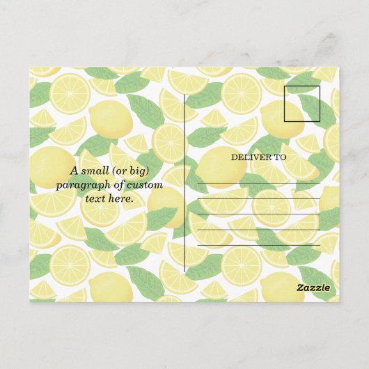 Lemon Slice Postkarte (Rückseite)