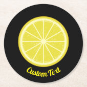 Lemon Slice Runder Pappuntersetzer (Vorderseite)