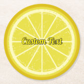 Lemon Slice Runder Pappuntersetzer (Vorderseite)